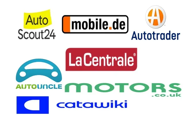 Euroopan suosituimmat autoteollisuuden luokitellut mainokset -alustojen logot