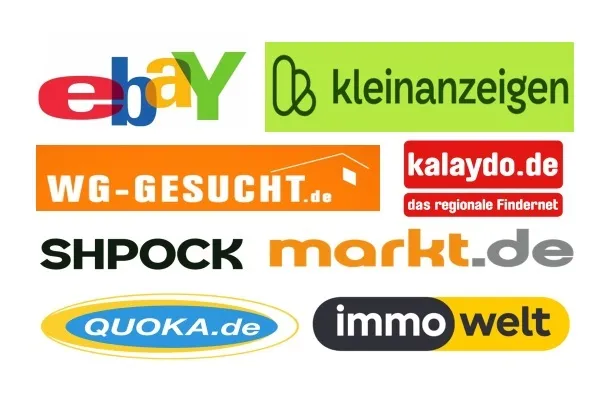 Johtavien saksalaisten ilmoitussivustojen logot